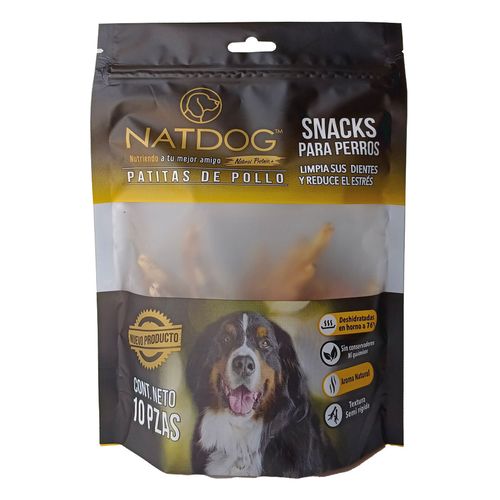 Premios naturales para Perro Patitas de Pollo Natdog 10 piezas