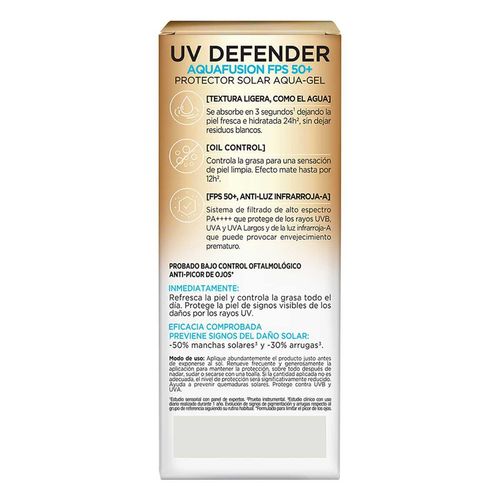 Protector Solar UV Defender AQUAFUSION FPS50+ 50ml