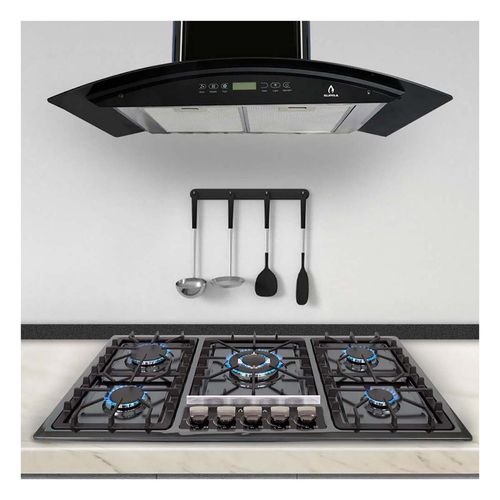 Combo Supra Bosa Parrilla a Gas con 5 Quemadores y Campana de Pared 87cm