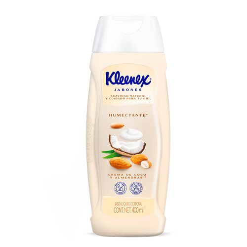 Jabón Líquido Corporal Kleenex Humectante Coco y Almendras 400ml