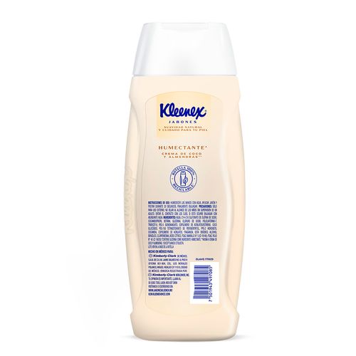 Jabón Líquido Corporal Kleenex Humectante Coco y Almendras 400ml