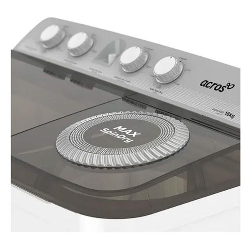 Lavadora Acros Semiautomática Dos Tinas MaxSpin 16kg Blanco