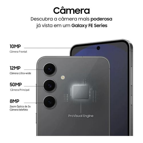 Celular Galaxy S24 FE Samsung Dual Sim 8GB 256GB 5G Grafito Desbloqueado