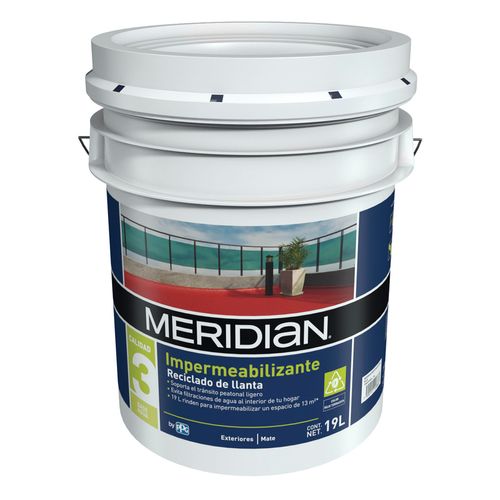 Impermeabilizante Reciclado Llanta Meridian Color Rojo 19L