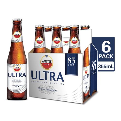 Cerveza Clara Amstel Ultra 6 Botellas de 355 ml c/u