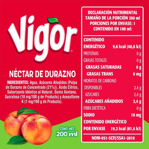 Nectar Vigor Durazno 200ml