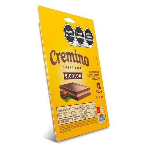Chocolates Cremino Bicolor Avellana con 12 Piezas de 18g