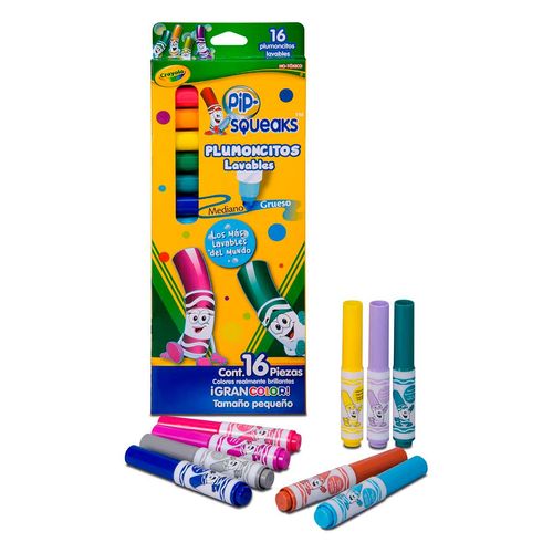 Plumoncitos Lavables 16 piezas Crayola Pip Squeaks