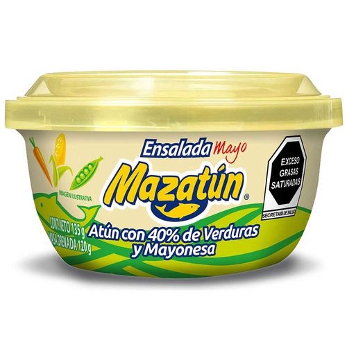 Ensalada de Atún Mazatún con Verduras y Mayonesa Cup Can 135g