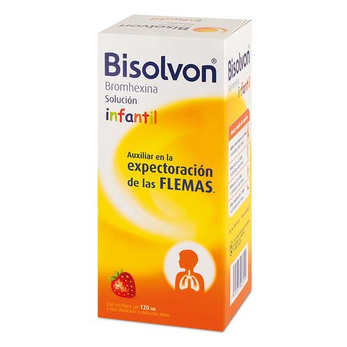 Solución Bisolvon Infantil Expectorante Caja con Frasco 120ml y Vaso Dosificador