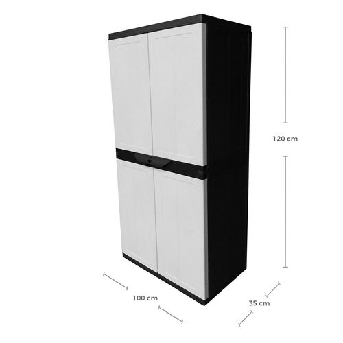 Armario Polycar Niza Negro 2 Puertas