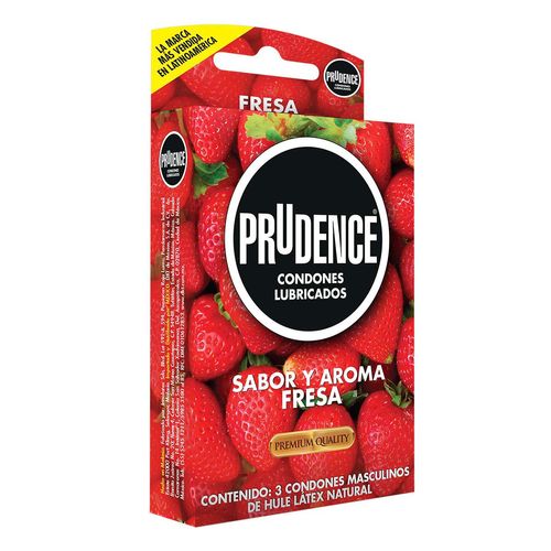 Condones de Látex Prudence Sabor y Aroma Fresa 3 Condones