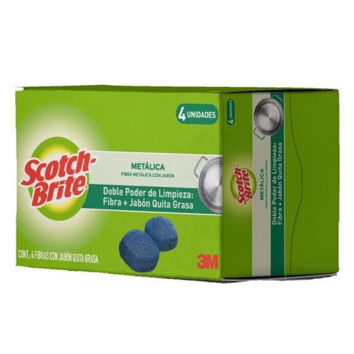 Fibra con Jabón 3M Scotch Brite 4 Piezas