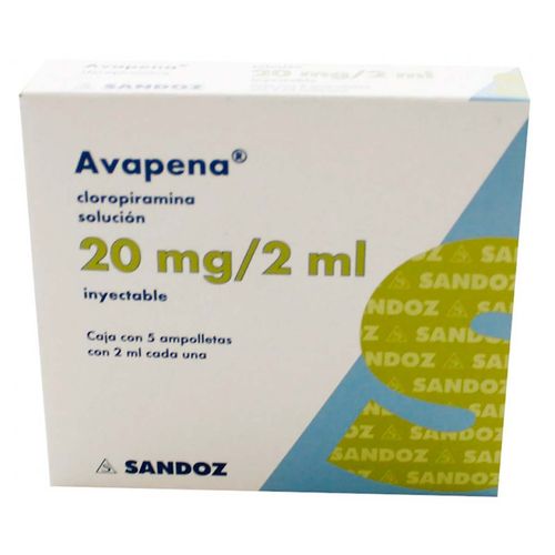 Solución Inyectable Avapena 20mg/2ml Caja con 5 Ampolletas con 2ml