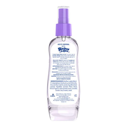 Aceite Corporal Ricitos de Oro aroma Lavanda y Lechuga 100ml