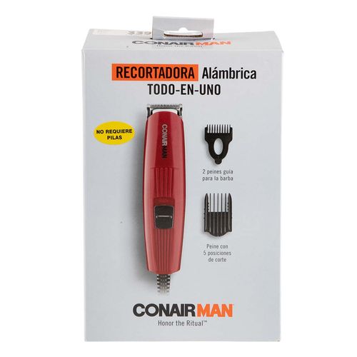 Recortadora Eléctrica Conair Alámbrica de Barba y Bigote Modelo GMT8RCSES
