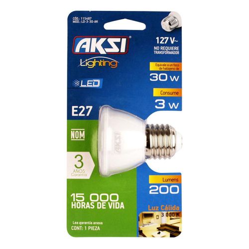 Foco Led de Luz Cálida Aksi 3W