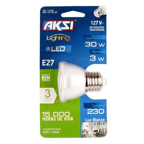 Foco Led de Luz Blanca Aksi 3W
