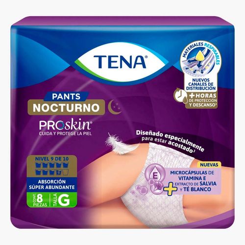 Ropa Interior Desechable Tena Pants Nocturno Talla Grande 8 Piezas