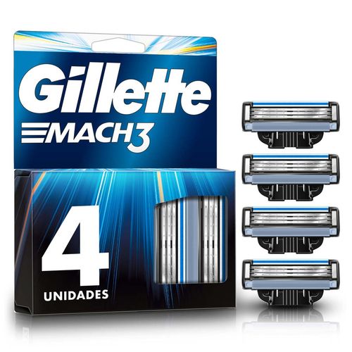 Gillette Mach3 Repuestos para Afeitar con Hojas más Afiladas 4 Unidades