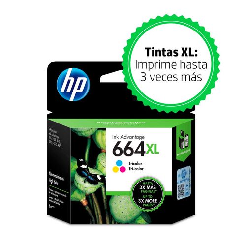 Cartucho de Tinta HP 664XL Tricolor Original