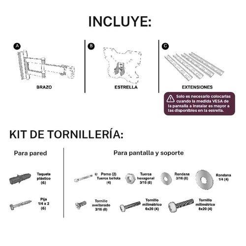 Soporte para TV Strong Rhino Articulado 22 a 70 pulgadas Negro ST500