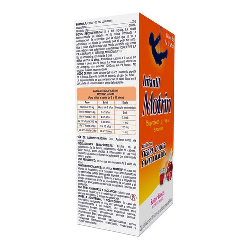 Suspensión Infantil Motrin Analgésico 120ml
