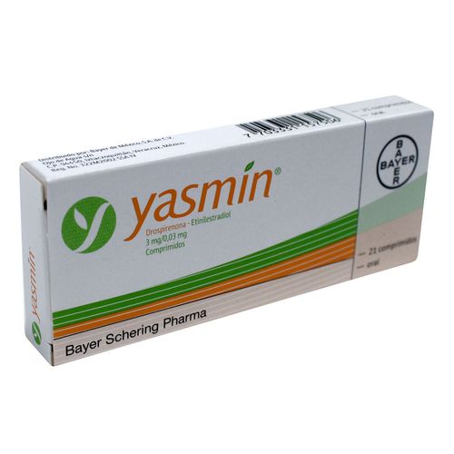 Comprimidos Yasmín 3mg/0.03mg Caja con 21 Comprimidos