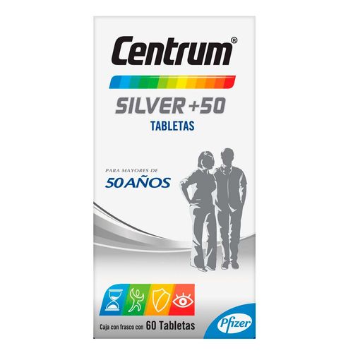 Tabletas Centrum Silver +50 Frasco con 60 Tabletas