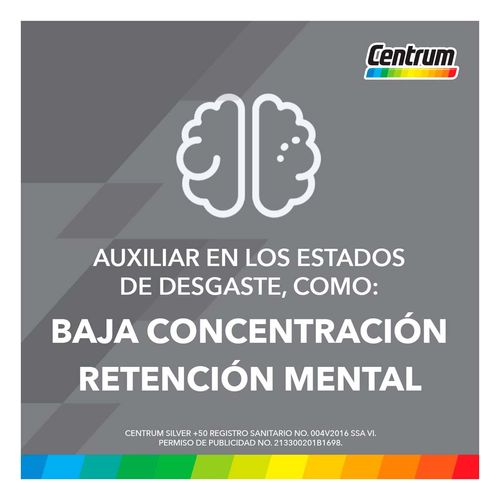 Tabletas Centrum Silver +50 Frasco con 60 Tabletas