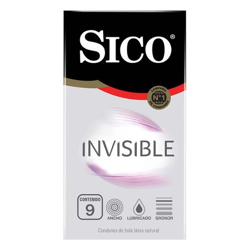 Condones de Látex Sico Invisible 9 Condones