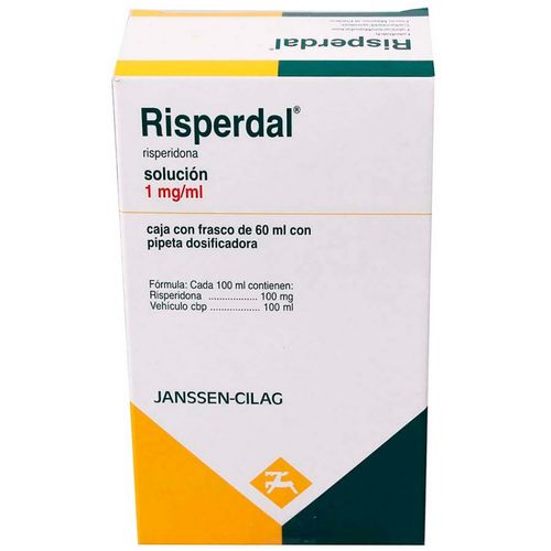 Solución Risperdal 1mg Frasco con 60ml y Pipeta Dosificadora