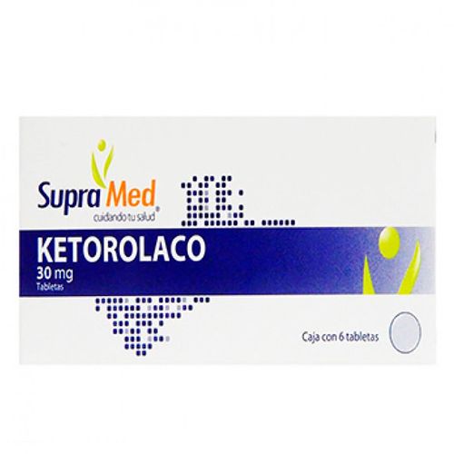 Tabletas Sublinguales SupraMed Ketorolaco 30mg Caja con 6 Tabletas