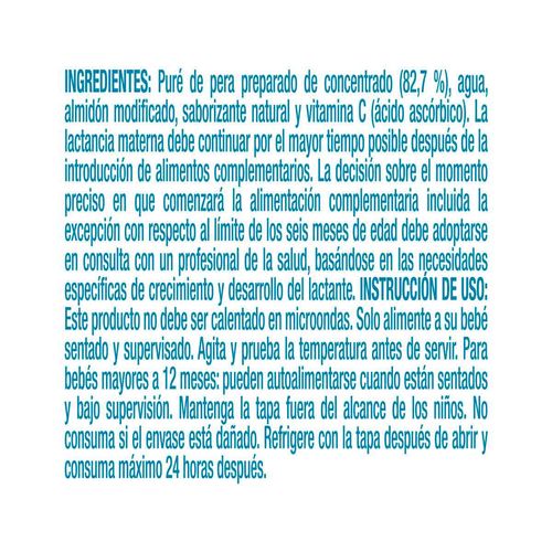 Papilla Gerber Junior Etapa 4 Pera Pouch 110g