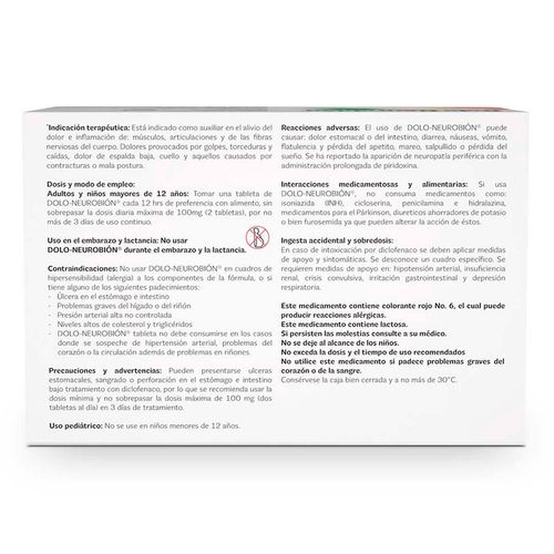 Tabletas Dolo-Neurobión 20 Unidades