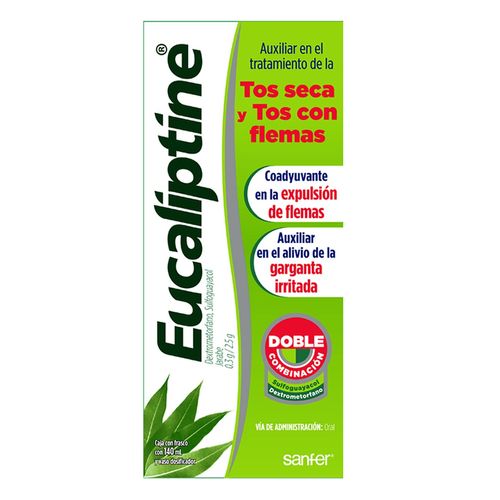Jarabe Eucaliptine Caja con Frasco con 140ml y Vaso Dosificador
