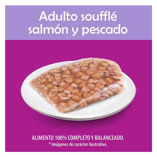 Sobres Whiskas para Gatitos, sabor Soufflé Salmón y Pescado Blanco 85g