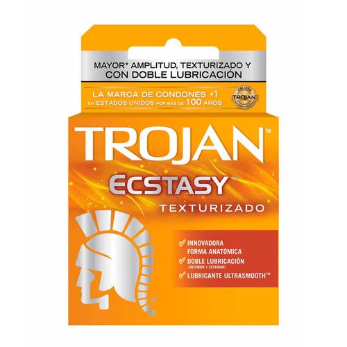 Condones de Látex Trojan Ecstasy Texturizado 2 Condones