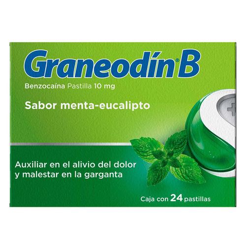Pastillas Graneodín B para Dolor de Garganta Sabor Menta Eucalipto 24 Pastillas