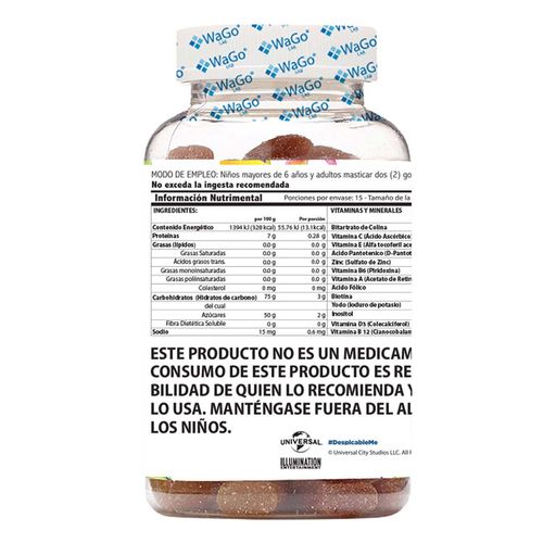 Suplemento Alimenticio WaGo Lab Mi Villano Favorito Frasco con 30 Gomitas