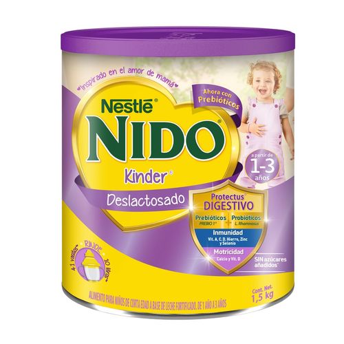 Alimento Para Niños de Corta Edad Nido Kinder 1+ Deslactosado 1.5kg