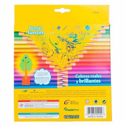 Lápices de Colores con Sacapuntas 24 piezas Crayola