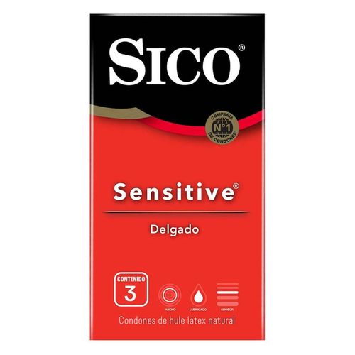 Condones de Látex Sico Sensitive 3 Condones