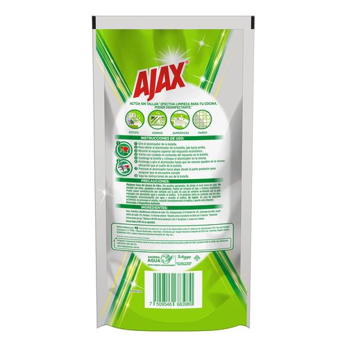 Limpiador Líquido Ajax Cocina Doypack 400ml