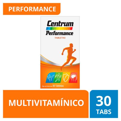 Tabletas Centrum Multivitamínico Performance Frasco con 30 Tabletas