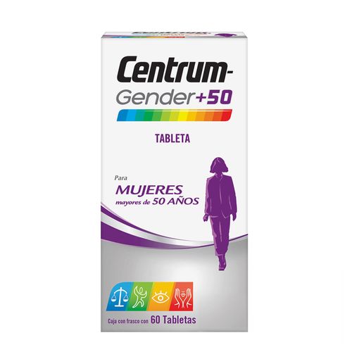 Tabletas Centrum Gender +50 Mujeres Frasco con 60 Tabletas