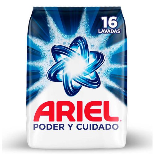 Detergente en Polvo Ariel Poder y Cuidado 16 lavadas. 2kg