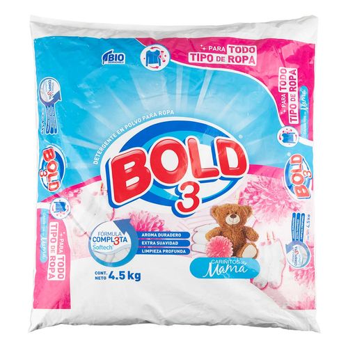 Detergente Bold 3 Cariñito Bolsa 4.5 Kg