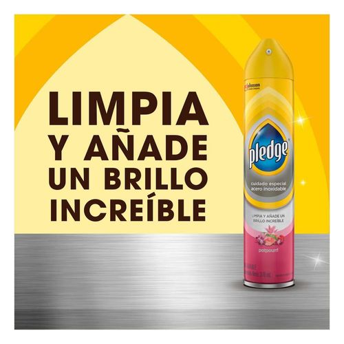 Lustrador de Muebles en Aerosol Pledge Acero Inoxidable Potpurri 378ml