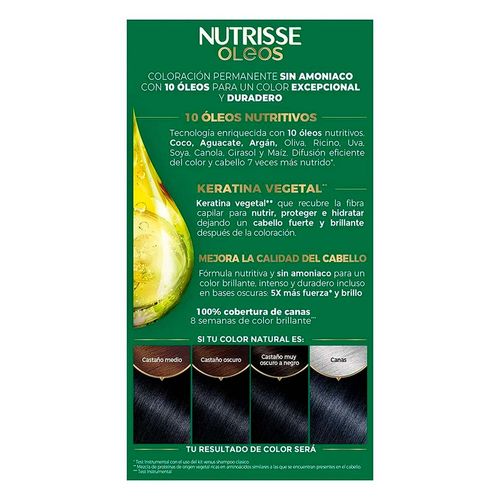 Tinte Nutrisse Oleos Negro Platino 1 Pieza